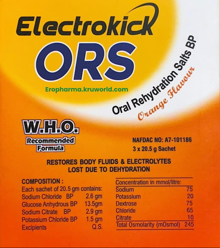 Electrokick ORS Oral Rehydration Salts packaging
